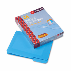 SMD10503 Waterproof Poly File Folders, 1/3 Cut Top Tab, Letter, Blue, 24/Box By SMEAD MANUFACTURING CO.