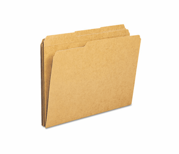 SMD10734 Kraft File Folders, 1/3 Cut, Reinforced Top Tab, Letter, Kraft, 100/Box By SMEAD MANUFACTURING CO.