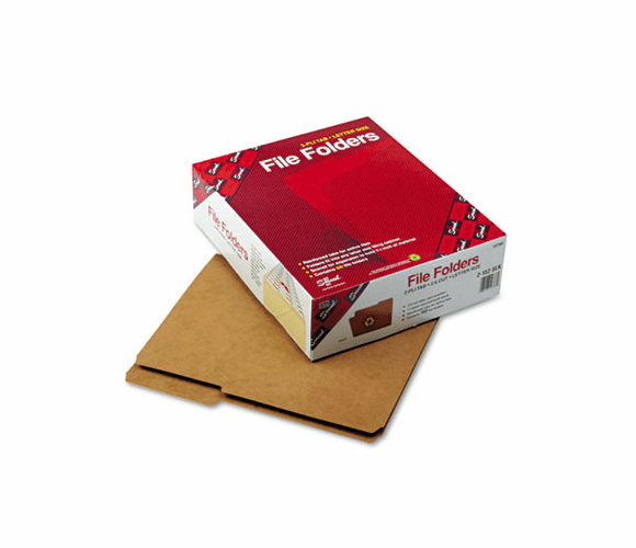 SMD10786 Kraft File Folders, 2/5 Cut Right, Reinforced Top Tab, Letter, Kraft, 100/Box By SMEAD MANUFACTURING CO.
