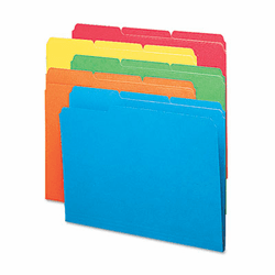 SMD11943 File Folders, 1/3 Cut Top Tab, Letter, Bright Assorted Colors, 100/Box By SMEAD MANUFACTURING CO.