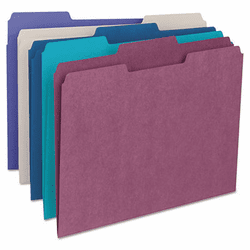 SMD11948 File Folders, 1/3 Cut Top Tab, Letter, Deep Assorted Colors, 100/Box By SMEAD MANUFACTURING CO.