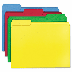 SMD11951 WaterShed/CutLess File Folders, 1/3 Cut Top Tab, Letter, Assorted, 100/Box By SMEAD MANUFACTURING CO.