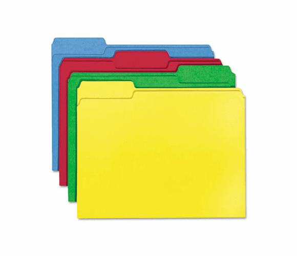 SMD11951 WaterShed/CutLess File Folders, 1/3 Cut Top Tab, Letter, Assorted, 100/Box By SMEAD MANUFACTURING CO.