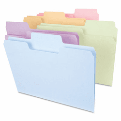 SMD11961 SuperTab File Folders, 1/3 Cut Top Tab, Letter, Assorted Colors, 100/Box By SMEAD MANUFACTURING CO.
