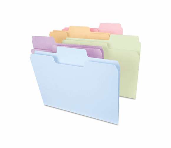 SMD11961 SuperTab File Folders, 1/3 Cut Top Tab, Letter, Assorted Colors, 100/Box By SMEAD MANUFACTURING CO.