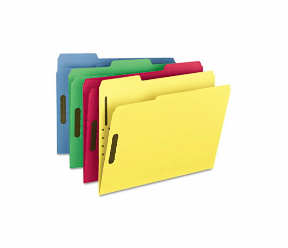 SMD11975 Folders, Two Fasteners, 1/3 Cut Top Tab, Letter, Assorted, 50/Box By SMEAD MANUFACTURING CO.