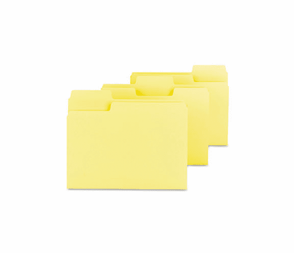 SMD11984 SuperTab Colored File Folders, 1/3 Cut, Letter, Yellow, 100/Box By SMEAD MANUFACTURING CO.