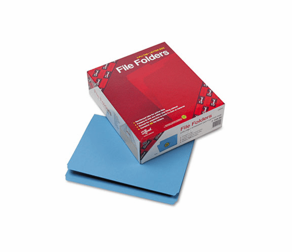 SMD12010 File Folders, Straight Cut, Reinforced Top Tab, Letter, Blue, 100/Box By SMEAD MANUFACTURING CO.