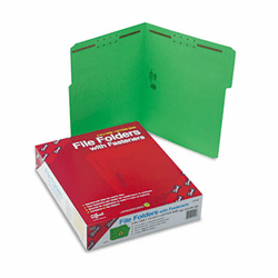 SMD12140 Folders, Two Fasteners, 1/3 Cut Assorted Top Tab, Letter, Green, 50/Box By SMEAD MANUFACTURING CO.