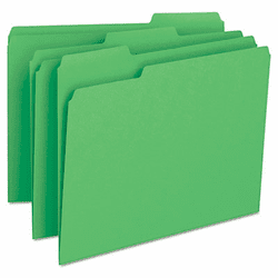 SMD12143 File Folders, 1/3 Cut Top Tab, Letter, Green, 100/Box By SMEAD MANUFACTURING CO.