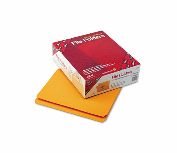 SMD12210 File Folders, Straight Cut, Reinforced Top Tab, Letter, Goldenrod, 100/Box By SMEAD MANUFACTURING CO.