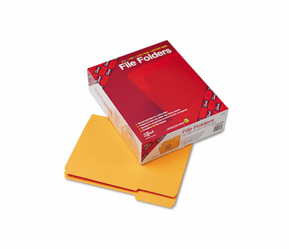 SMD12234 File Folders, 1/3 Cut, Reinforced Top Tab, Letter, Goldenrod, 100/Box By SMEAD MANUFACTURING CO.