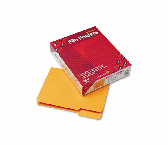 SMD12243 File Folders, 1/3 Cut Top Tab, Letter, Goldenrod, 100/Box By SMEAD MANUFACTURING CO.