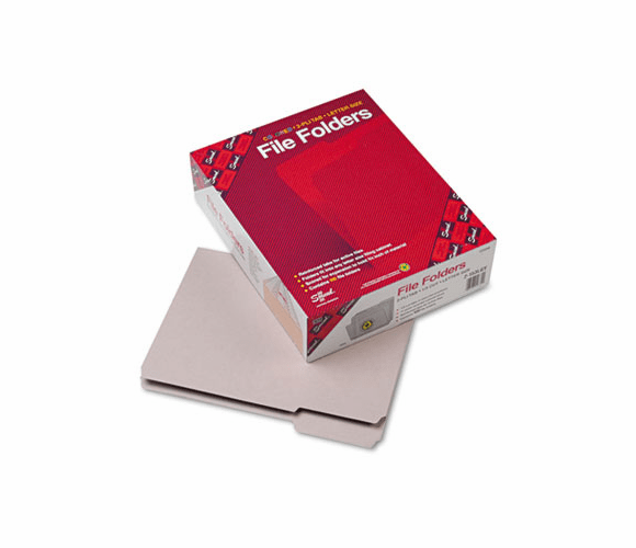 SMD12334 File Folders, 1/3 Cut, Reinforced Top Tab, Letter, Gray, 100/Box By SMEAD MANUFACTURING CO.