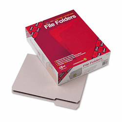 SMD12334 File Folders, 1/3 Cut, Reinforced Top Tab, Letter, Gray, 100/Box By SMEAD MANUFACTURING CO.