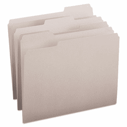 SMD12343 File Folders, 1/3 Cut Top Tab, Letter, Gray, 100/Box By SMEAD MANUFACTURING CO.