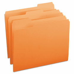 SMD12543 File Folders, 1/3 Cut Top Tab, Letter, Orange, 100/Box By SMEAD MANUFACTURING CO.
