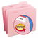 SMD12634 File Folders, 1/3 Cut, Reinforced Top Tab, Letter, Pink, 100/Box By SMEAD MANUFACTURING CO.
