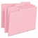 SMD12643 File Folders, 1/3 Cut Top Tab, Letter, Pink, 100/Box By SMEAD MANUFACTURING CO.