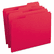 SMD12734 File Folders, 1/3 Cut, Reinforced Top Tab, Letter, Red, 100/Box By SMEAD MANUFACTURING CO.