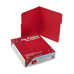 SMD12740 Folders, Two Fasteners, 1/3 Cut Assorted, Top Tab, Letter, Red, 50/Box By SMEAD MANUFACTURING CO.