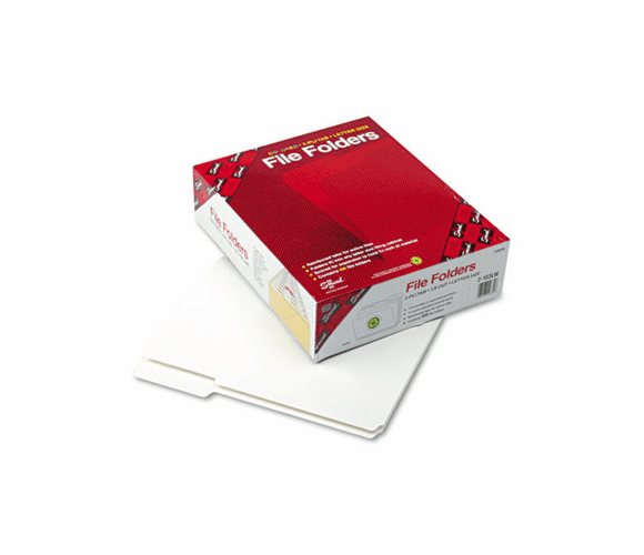 SMD12834 File Folders, 1/3 Cut, Reinforced Top Tab, Letter, White, 100/Box By SMEAD MANUFACTURING CO.