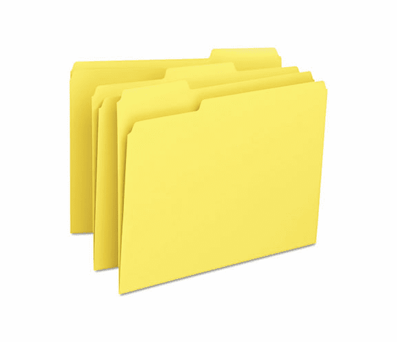 SMD12943 File Folders, 1/3 Cut Top Tab, Letter, Yellow, 100/Box By SMEAD MANUFACTURING CO.