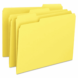SMD12943 File Folders, 1/3 Cut Top Tab, Letter, Yellow, 100/Box By SMEAD MANUFACTURING CO.