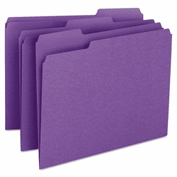 SMD13043 File Folders, 1/3 Cut Top Tab, Letter, Purple, 100/Box By SMEAD MANUFACTURING CO.
