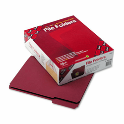 SMD13084 File Folders, 1/3 Cut, Reinforced Top Tab, Letter, Maroon, 100/Box By SMEAD MANUFACTURING CO.