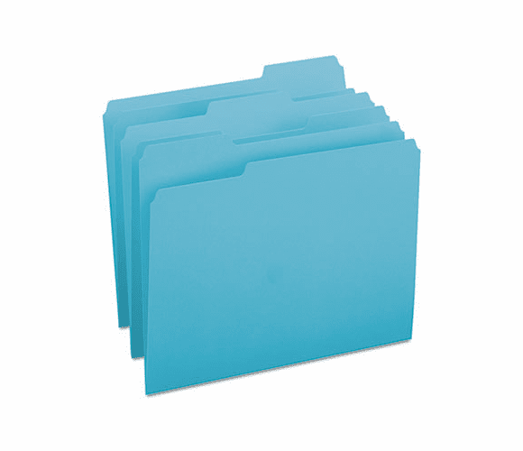 SMD13143 File Folders, 1/3 Cut Top Tab, Letter, Teal, 100/Box By SMEAD MANUFACTURING CO.