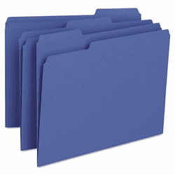 SMD13193 File Folders, 1/3 Cut Top Tab, Letter, Navy, 100/Box By SMEAD MANUFACTURING CO.