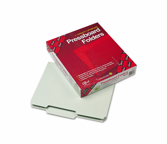 SMD13275 Recycled Folder, One Inch Expansion, 2/5 Top Tab, Letter, Gray Green, 25/Box By SMEAD MANUFACTURING CO.