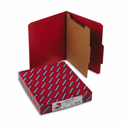 SMD13731 Pressboard Classification Folders, Letter, Four-Section, Bright Red, 10/Box By SMEAD MANUFACTURING CO.