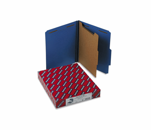 SMD13732 Pressboard Classification Folders, Letter, Four-Section, Dark Blue, 10/Box By SMEAD MANUFACTURING CO.