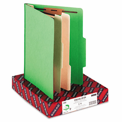 SMD14002 Top Tab Classification Folders, Two Dividers, Six-Section, Green, 10/Box By SMEAD MANUFACTURING CO.