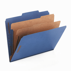 SMD14032 Pressboard Classification Folders, Letter, Six-Section, Dark Blue, 10/Box By SMEAD MANUFACTURING CO.