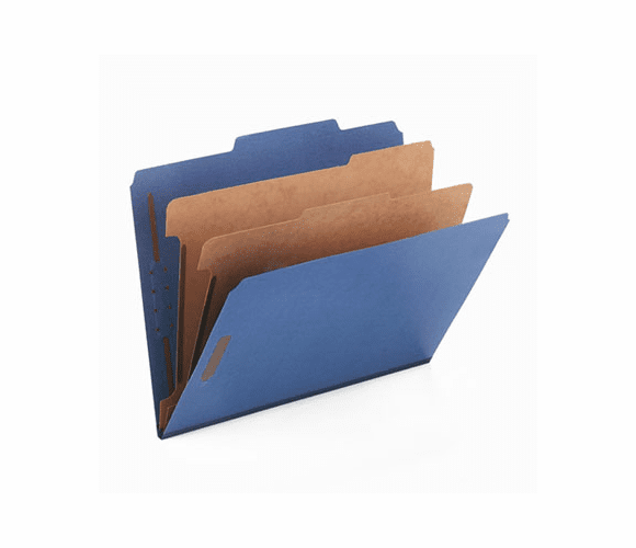 SMD14032 Pressboard Classification Folders, Letter, Six-Section, Dark Blue, 10/Box By SMEAD MANUFACTURING CO.