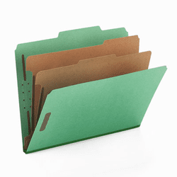 SMD14033 Pressboard Classification Folders, Letter, Six-Section, Green, 10/Box By SMEAD MANUFACTURING CO.