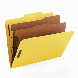 SMD14034 Pressboard Classification Folders, Letter, Six-Section, Yellow, 10/Box By SMEAD MANUFACTURING CO.