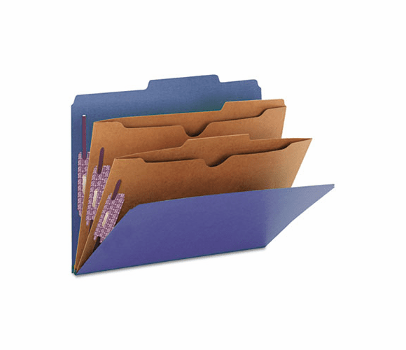 SMD14077 Pressboard Classification Folders, 2 Pocket Dividers, Letter, Dark Blue, 10/Box By SMEAD MANUFACTURING CO.