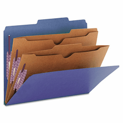 SMD14077 Pressboard Classification Folders, 2 Pocket Dividers, Letter, Dark Blue, 10/Box By SMEAD MANUFACTURING CO.
