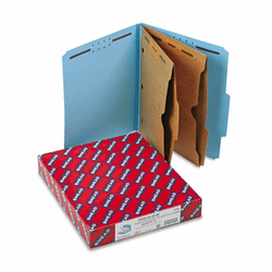 SMD14081 Pressboard Folders with Two Pocket Dividers, Letter, Six-Section, Blue, 10/Box By SMEAD MANUFACTURING CO.