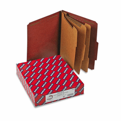 SMD14092 Pressboard Classification Folders, Self Tab, Letter, Eight-Section, Red, 10/Box By SMEAD MANUFACTURING CO.