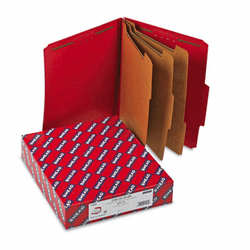 SMD14095 3" Expansion Folders with 2/5 Cut Tab, Letter, Eight-Section, Bright Red, 10/Box By SMEAD MANUFACTURING CO.