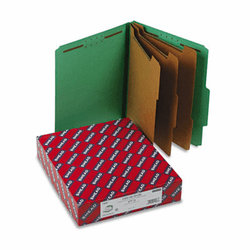 SMD14097 3" Expansion Classification Folder, 2/5 Cut, Letter, Eight-Section, Green, 10/Bx By SMEAD MANUFACTURING CO.