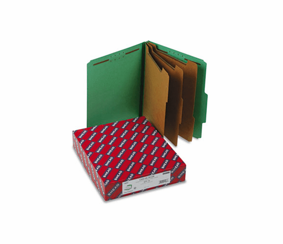 SMD14097 3" Expansion Classification Folder, 2/5 Cut, Letter, Eight-Section, Green, 10/Bx By SMEAD MANUFACTURING CO.