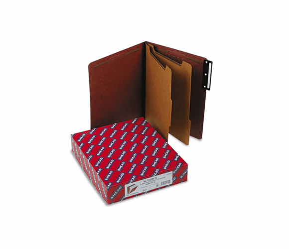 SMD14230 Pressboard Classification Folders, Metal Tab, Letter, Six-Section, Red, 10/Box By SMEAD MANUFACTURING CO.