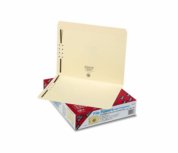 SMD14513 Folders, Two Fasteners, Straight Cut Top Tabs, Letter, Manila, 50/Box By SMEAD MANUFACTURING CO.