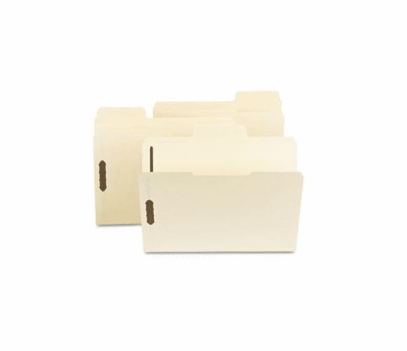 SMD14535 SuperTab File Folders with Fastener, 1/3 Cut, 11 Point, Letter, Manila, 50/Box By SMEAD MANUFACTURING CO.